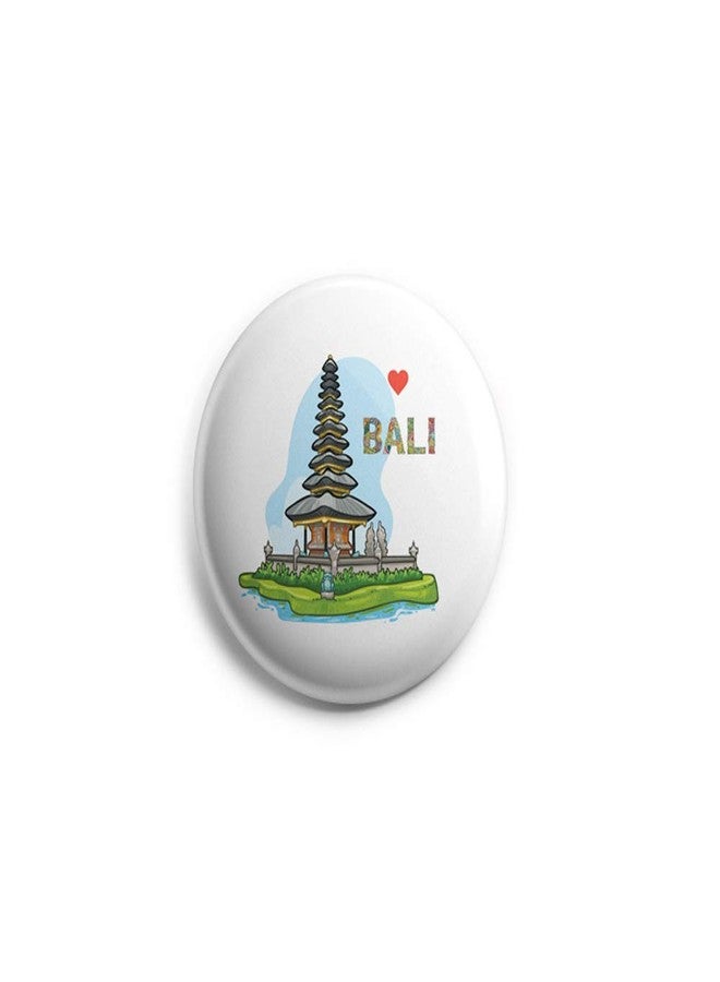AVI 58mm Regular Size Metal Fridge Magnet White Bali Indonesia Travel Souvenir MR8002175 - Image 1